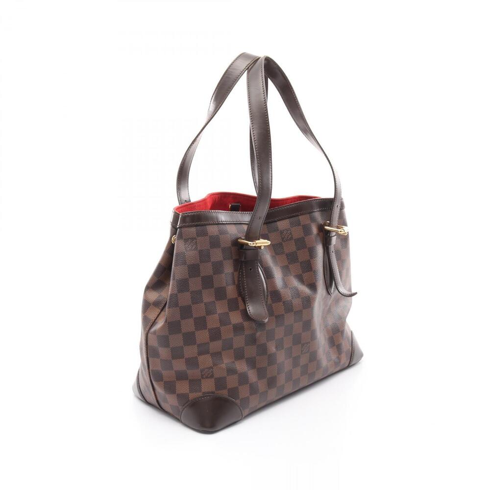 Louis Vuitton Canvas Bag Brown Ebene Damier Hampstead Leather Tote Brown